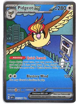 Pidgeot ex 225/197 Special Illustration Rare Obsidian Flames Pokemon - Image 1