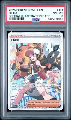 2025 Pokemon S&V White Flare Hilda Special Illustration Rare PSA 8 #171/086 - Image 1