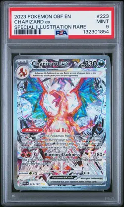 2023 POKEMON OBF EN-OBSIDIAN FLAMES SPECIAL ILLUSTRATION RARE CHARIZARD EX PSA 9 - Image 1