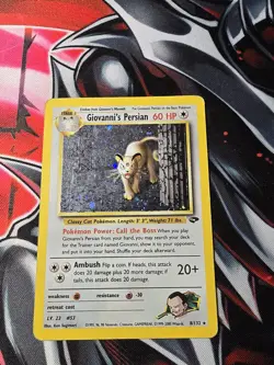 Giovanni's Persian 8/132 Gym Challenge 2000 Holo Pokemon TCG *Damaged* - Image 1