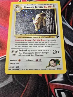 Giovanni's Persian 8/132 Gym Challenge 2000 Holo Pokemon TCG *Damaged* - Image 2