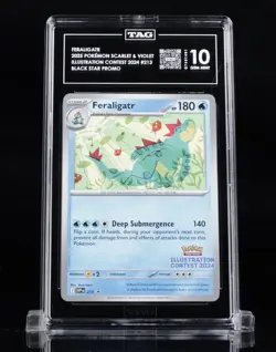 Pokemon Feraligatr #213 2024 Illustration Contest Black Star Promo TCG TAG 10 - Image 1