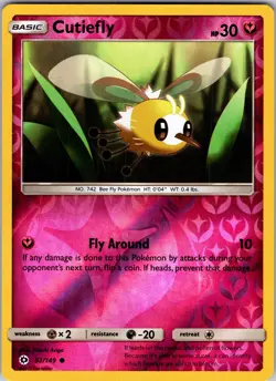 Cutiefly 92/149 SM Base Set Pokemon TCG LP - Image 1