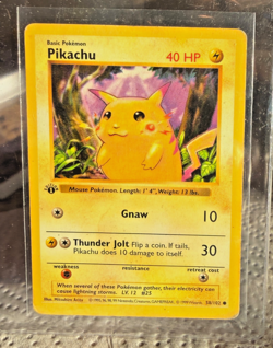 Pikachu 58/102 1st Edition Shadowless Red Cheeks – 1999 Pokemon Base Set - Image 1