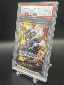 2024 One Piece TCG OP10-118 SEC Monkey D. Luffy Secret Rare Alt Art PSA 10 GEM! - Image 4