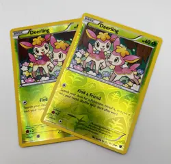 Deerling Reverse Holo 8/124 x2 2x Pokemon Card Fates Collide 2016 LP - Image 1