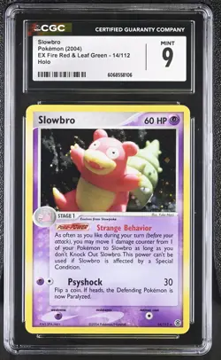 CGC 9 MINT Slowbro 2004 EX Fire Red & Leaf Green 14/112 Holo Pokemon Card - Image 1