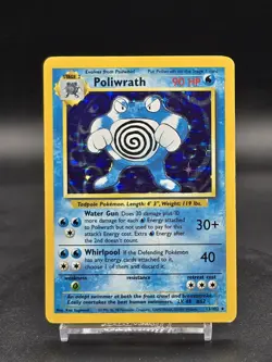 Poliwrath Base Set Holo Unlimited Rare Card 13/102 Pokemon TCG Vintage - Image 1