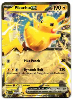 Pikachu ex 063/193 - Paldea Evolved Double Rare Pokemon TCG - M/LP Card - Image 1