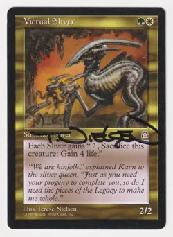 Signed Victual Sliver MP Stronghold Artist Terese Nielsen 1998 WOTC MTG Magic! - Image 1