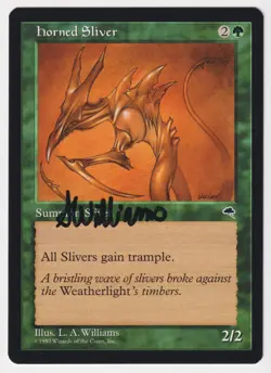 Signed Horned Sliver NM Tempest Artist Lawrence Allen Williams 1997 MTG Magic! - Image 1