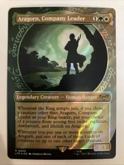 Aragorn Company Leader Ring Showcase Surge 0808 FOIL LOTR Tales of Middleearth - Image 1