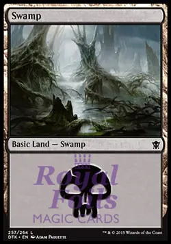 Swamp #257 4x FOIL DTK MTG Dragons of Tarkir Basic Land MINT black - Image 1