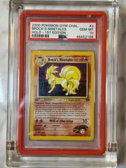 2000 Pokemon Brock's Ninetales 3/132 Gym Challenge Holo 1st ed PSA 10 Gem Mint - Image 1