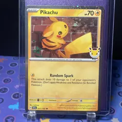 Pokemon Pikachu Stamped 2026 Pokemon Day Promo Cosmos NM-LP. White Spot On Edge - Image 1