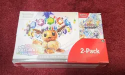 Pokemon TCG Prismatic Evolutions Costco 2 Pack - ETB + Booster Bundle SEALED NEW - Image 1