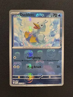 Pokemon TCG Ducklett 025/086 (Master Ball Pattern) SV: White Flare Near Mint - Image 1
