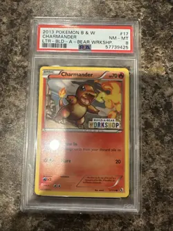 2013 Pokemon Black & White Charmander #17 Build A Bear Workshop Promo PSA 8 - Image 1
