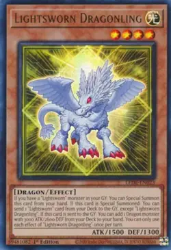 Yugioh! LP Lightsworn Dragonling - LEDE-EN023 - Ultra Rare - 1st Edition Lightly - Image 1