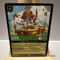 72/204 STITCH ALIEN BUCCANEER AZURITE SEA RARE DISNEY LORCANA CARD - Image 1