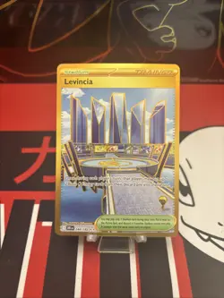 Pokemon TCG Trainer Card Levincia Stadium Gold Card 244/182 Destined Rivals NM - Image 1