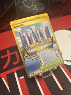 Pokemon TCG Trainer Card Levincia Stadium Gold Card 244/182 Destined Rivals NM - Image 2