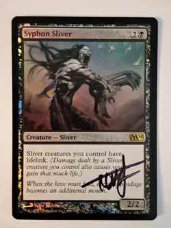 Magic The Gathering - 1x Foil Signed Syphon Sliver (mtg) m14 - Image 1