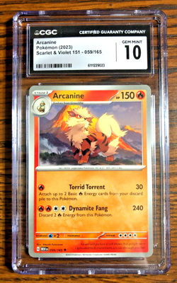 Arcanine Uncommon #059 - CGC GEM MINT 10 - Scarlet & Violet 151 - Pokemon TCG - Image 1