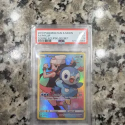 2019 Pokemon Sun & Moon Cosmic Eclipse FA/PIPLUP #239 Secret Rare PSA 9 Mint - Image 1