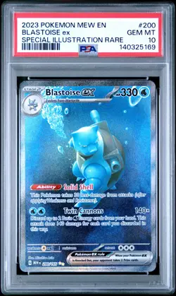 2023 POKEMON MEW EN-151 SPECIAL ILLUSTRATION RARE #200 BLASTOISE EX PSA 10 - Image 1
