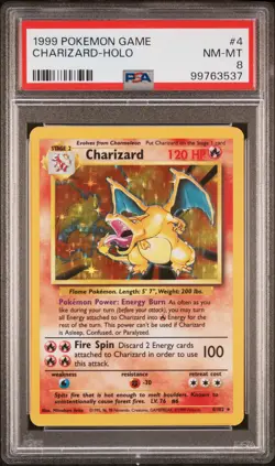 1999 POKEMON GAME #4 CHARIZARD-HOLO PSA 8 - Image 1