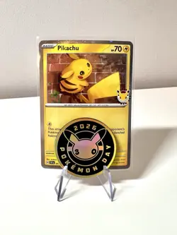 Pokemon TCG Pikachu Pokemon Day 2026 Promo And Coin Collectible - Image 1