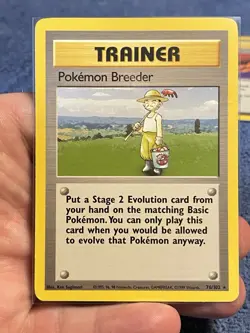Pokemon Breeder Base Set Trainer Card 76/102 Rare Pokemon TCG - Image 1