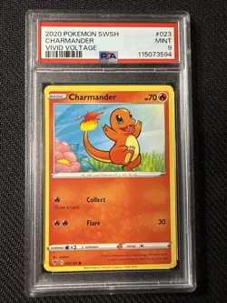 Pokemon TCG Charmander Vivid Voltage, Card 023/185, PSA 9 - Image 1