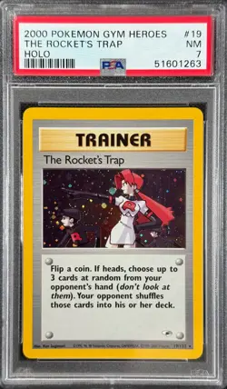 Pokemon Card The Rocket's Trap 19/132 Holo Gym Heroes WOTC PSA 7 - Image 1