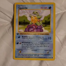 Pokemon Squirtle Base Set (Shadowless) 1st Edition 063/102 Regular English Card - Image 1