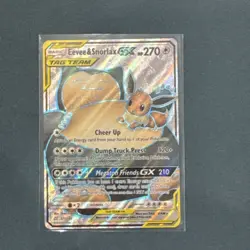 Pokemon Eevee & Snorlax GX Full Art Holo Sm-Team Up 171/181 - Image 1