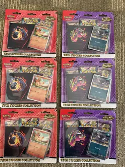 6x Pokemon Ascended Heroes 3 Pack Charmander Ghastly Sticker Blister 18 Pack Lot - Image 1