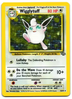 Wigglytuff 16/64 - Jungle Rare Pokemon TCG Holo - MP Card - Image 1