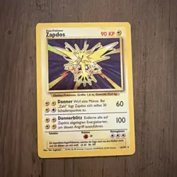 Pokemon Zapdos 16/102 Holo – Base Set – Deutsch / German – Vintage 1999 - EXC - Image 1