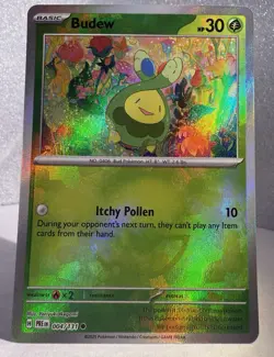Budew 004/131 Poke Ball Reverse Holo Pokemon TCG Prismatic Evolutions NM - Image 1