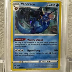 2020 Pokemon SWSH072 Black Star Promo: Triple Blisters Vaporeon Holo - PSA 9 - Image 3