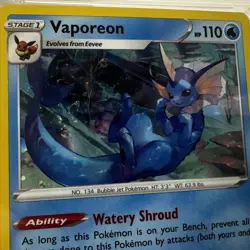 2020 Pokemon SWSH072 Black Star Promo: Triple Blisters Vaporeon Holo - PSA 9 - Image 4