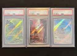 Pokemon SV2a JP Bulbasaur, Charmander & Squirtle Art Rare PSA 10 Sequential Set - Image 1