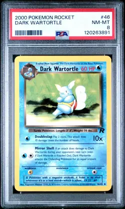 2000 Pokemon Team Rocket Dark Wartortle #46 PSA 8 - Image 1