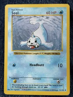 Pokemon TCG Seel Base Set Shadowless 041/102 Uncommon 60 HP 1999 - Image 1