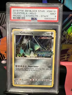 Pokemon CELESTEELA Staff Prerelease Celestial Storm SM131 Holo Promo - Image 1