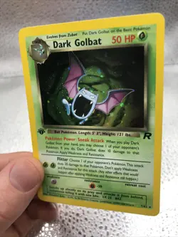 Pokemon English Dark Golbat 7/82 1st Edition Team Rocket Holo w/Swirl 🌀 NM- LP! - Image 1
