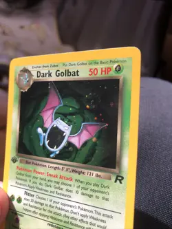 Pokemon English Dark Golbat 7/82 1st Edition Team Rocket Holo w/Swirl 🌀 NM- LP! - Image 2
