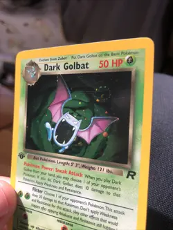 Pokemon English Dark Golbat 7/82 1st Edition Team Rocket Holo w/Swirl 🌀 NM- LP! - Image 3
